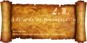 Légrádi Maximilián névjegykártya
